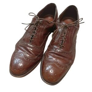 Allen Edmonds McAllister Shoes Brown Wingtip Leather Dress Dainite Mens Size 10